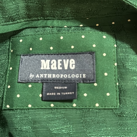 MAEVE ANTHROPOLOGIE Emerald Amber Tiered Tunic Popover Mini Dress Size Medium M - Picture 6 of 8